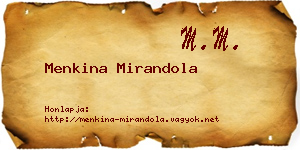 Menkina Mirandola névjegykártya